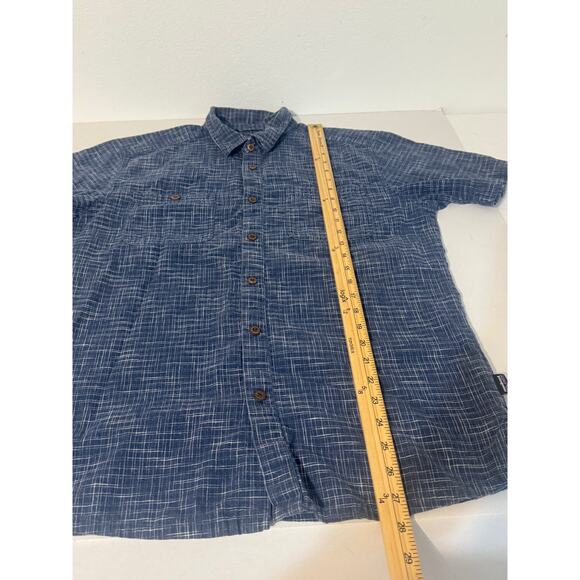 Boss HUGO Boss Men's Short Sleeve Button-Down Shirt Slim Fit Blue Medium - Picture 10 of 10